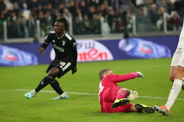 Moise Kean Juventus Marca Gol Durante Partido Serie Fútbol Italiano —  Fotos de Stock