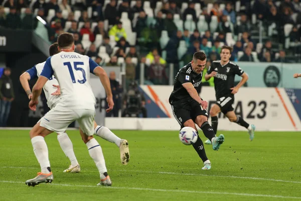 Arkadiusz Milik Juventus Arremessos Gol Durante Futebol Italiano Serie Partida — Fotografia de Stock