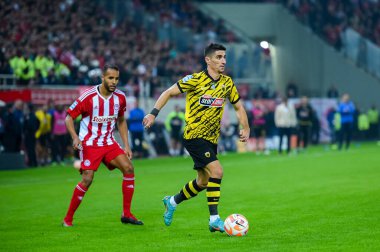 13. Maç sırasında AEK FC 'den 20 PETROS & # xA; Yunan Süper Ligi karşılaşması, 13 Kasım 2022' de Yunanistan 'ın başkenti Atina' daki Karaiskakis Stadyumu 'nda Olympiacos FC ile AEK FC arasında oynanan karşılaşma. - Fotoğraf: Stefanos Kyriazis / LiveMedi