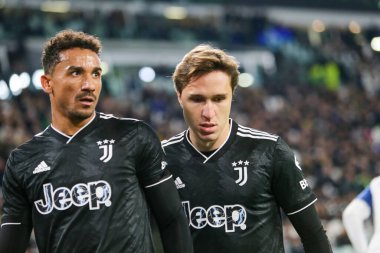 Juventus Fc 'ten Luiz Da Silva Danilo ve Juventus Fc' ten Federico Chiesa, İtalya Serie A sırasında, Juventus Fc ve Ss Lazio arasında 13 Kasım 2022 tarihinde Allianz Stadyumu, Turin, İtalya Fotoğrafı Nderim Kaceli - Fotoğraf: Nderim Kaceli / Li