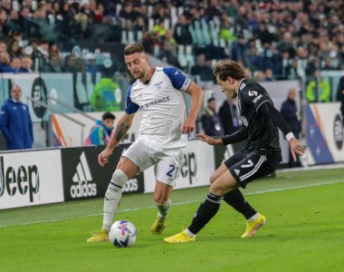 Sergej Milinkoviç - İtalyan Serie A sırasında Juventus Fc takımından Ss Lazio Saviç ve Juventus Chiesa, Juventus Fc ve Ss Lazio arasında 13 Kasım 2022 tarihinde Torino, İtalya 'daki Allianz Stadyumu' nda oynanan futbol karşılaşması.
