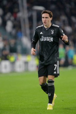 Juventus Fc takımından Federico Chiesa, 13 Kasım 2022 tarihinde Juventus Fc ve Ss Lazio arasında İtalya 'daki Allianz Stadyumu' nda oynanan maçta Nderim Kaceli - Fotoğraf: Nderim Kaceli / LiveMedi