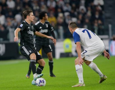 Juventus Fc takımından Nicolo Faggioli, 13 Kasım 2022 tarihinde Juventus Fc ve Ss Lazio arasında İtalya 'nın başkenti Turin' deki Allianz Stadyumu 'nda oynanan futbol maçında Nderim Kaceli - Fotoğraf: Nderim Kaceli / LiveMedi