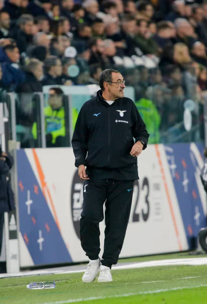 Coach Maurizio Sarri Lazio Italian Serie Football Match Juventus Lazio — Stock Photo, Image
