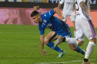 Cambiaghi Nicolo Empoli, İtalya 'nın Empoli şehrindeki Carlo Castellani Stadyumu' nda oynanan Serie A maçında gol 1-0 'lık galibiyetini kutluyor.