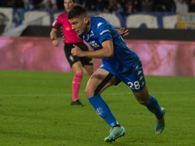 Cambiaghi Nicolo Empoli, İtalya 'nın Empoli şehrindeki Carlo Castellani Stadyumu' nda oynanan Serie A maçında gol 1-0 'lık galibiyetini kutluyor.