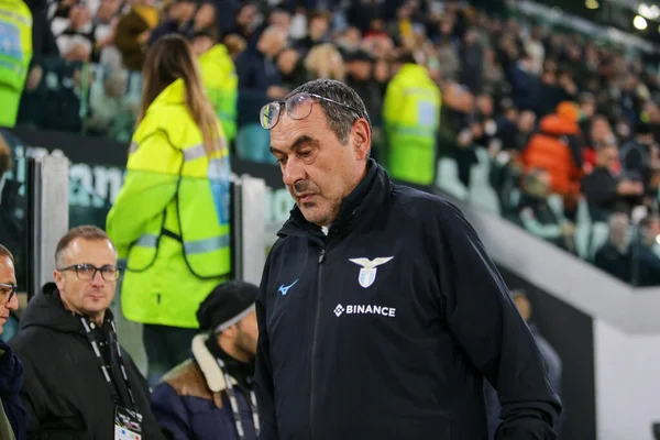Coach Maurizio Sarri Lazio Italian Serie Football Match Juventus Lazio — Stock Photo, Image