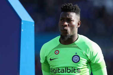 FC Internazionale takımından Andre Onana, İtalya 'nın Bergamo kentindeki Gewiss Stadyumu' nda oynanan Atalanta BC - FC Internazionale maçında 13 Kasım 2022 'de görülüyor - Fotoğraf: Francesco Scaccianoc
