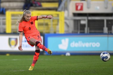 İngiltere 'den Aggie Beever-Jones 14 Kasım 2022' de İtalya 'nın başkenti Roma' da oynanan WU23 ve İngiltere WU23 arasındaki Uluslararası Dostluk Maçı sırasında Tre Fontane Stadyumu 'nda karşılaşmıştır. - Fotoğraf: Domenico Cippitelli / LiveMedi