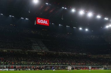 13 Kasım 2022 tarihinde İtalya 'nın Milano kentinde bulunan Giuseppe Meazza Stadyumu' nda AC Milan ile ACF Fiorentina arasında oynanan 2022 / 23 futbol maçında stadyum içinde genel bir manzara - Fotoğraf: Fabrizio Carabelli / LiveMedi