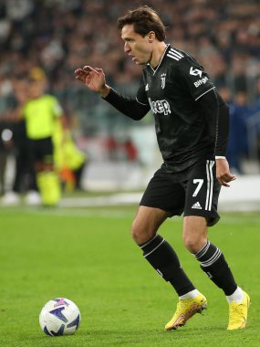 Federico Chiesa (Juventus FC) İtalya 'nın Torino kentindeki Allianz Stadyumu' nda oynanan Juventus FC maçında, 13 Kasım 2022 - Fotoğraf: Claudio Benedett