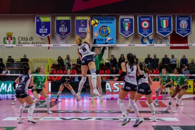 Reale Mutua Fenera Chieri 'den Kaja Grobelna # 8 Volley Serie A bayanlar 2022 / 23 voleybol karşılaşmasında UYBA Unet E-Work Busto Arsizio ile E-Work Arena, Busto Arsizio, İtalya' da Reale Mutua Fenera Chieri arasında 16 Kasım 2022 'de oynanan karşılaşmada - Kredi: Fab