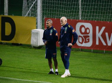 Brezilya Millî Futbol Takımı transı sırasında eski Brezilya milli kalecisi Tafarel, 2022 Dünya Kupası finalinden önce Katar 'da Juventus Eğitim Merkezi' nde, 16 Kasım 2022, Torino, İtalya. Fotoğraf: Nderim Kaceli - Fotoğraf: Nderi