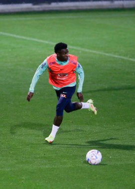 Brezilya Millî Futbol Takımı transferi sırasında Brezilya 'dan Vinicius Jr., 2022 Dünya Kupası finalinden önce Katar' da Juventus Eğitim Merkezi 'nde, 16 Kasım 2022, Torino, İtalya. Fotoğraf: Nderim Kaceli - Fotoğraf: Nderim Kaceli / LiveMedi
