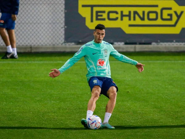 Gabriel Martinelli Brasil Durante Traning Seleção Brasileira Futebol Antes Fase — Fotografia de Stock