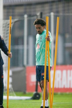 Brezilya Millî Futbol Takımı transferi sırasında Brezilya Marquinhos, Katar 'da düzenlenen 2022 Dünya Kupası final aşamasından önce, 16 Kasım 2022' de Juventus Eğitim Merkezi 'nde, Torino, İtalya. Fotoğraf: Nderim Kaceli - Fotoğraf: Nderim Kaceli / LiveMedi