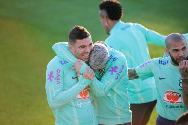 Brezilya Millî Futbol Takımı transferi sırasında Casemiro ve Bruno Guimaraes, Katar 'da düzenlenen 2022 Dünya Kupası' nın final aşamasından önce, 16 Kasım 2022 'de Juventus Eğitim Merkezi' nde, Torino, İtalya. Fotoğraf: Nderim Kaceli - Fotoğraf: Nderim Kaceli / LiveMedi