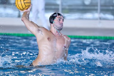 Giacomo Cannella (Pro Recco) Waterpolo İtalyan Serie A maçı Distretti Ekoloji Nuoto Roma Pro Recco 'ya karşı Roma' daki Polo Acquatico Frecciarossa, İtalya, 17 Kasım 2022