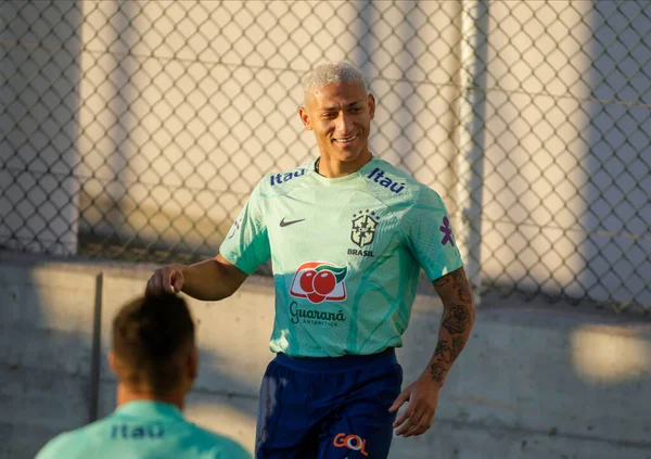 Richarlison Von Brasilien Während Des Trainings Der Brasilianischen Fußballnationalmannschaft Vor — Stockfoto