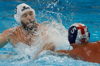 CN Posillipo 'dan Benjamin Stevenson Waterpolo İtalyan Serie A maçında CN Posillipo ile Iren Genova Quinto arasında 19 Kasım 2022' de Napoli, İtalya 'da yapılan Piscina Scandone maçında oynandı.