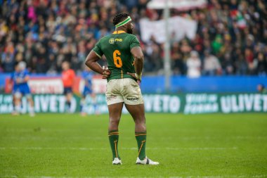 ANS - İtalya Güz Ulusları Serisi sırasında Güney Afrikalı Siya Kolisi, 19 Kasım 2022 'de İtalya' nın Cenova kentinde Luigi Ferrarsi Stadyumu 'nda oynanan rugby karşılaşması. Fotoğraf: Nderim Kaceli - Fotoğraf: Nderim Kaceli / LiveMedi