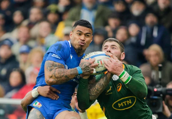 stock image Montanna Ioane of Italy and Willie Le Roux of South Africa during the ANS - Autumn Nations Series Italy, rugby match between Italy and South Africa on 19 November 2022 at Luigi Ferrarsi Stadium in Genova, Italy. Photo Nderim Kaceli - Credit: Nderim K