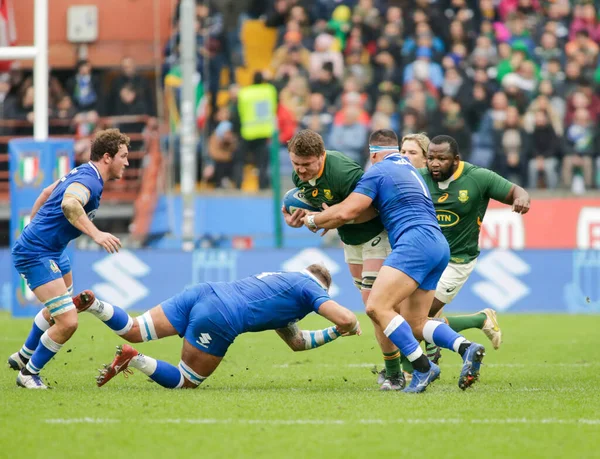 ANS-Autumn Nations Series Italy, 19 Kasım 2022 tarihinde İtalya ile Güney Afrika arasında oynanan rugby maçı sırasında İtalya 'nın Cenova kentinde bulunan Luigi Ferrarsi Stadyumu' nda oynanmıştır. Fotoğraf: Nderim Kaceli - Fotoğraf: Nderim Kaceli / LiveMedi