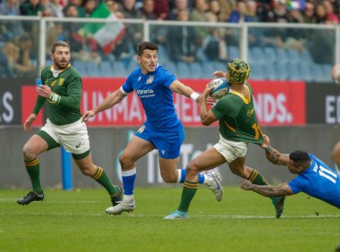 ANS - İtalya Güz Ulusları Serisi sırasında Güney Afrikalı Cheslin Kolbe, 19 Kasım 2022 'de İtalya' nın Cenova kentinde Luigi Ferrarsi Stadyumu 'nda oynanan rugby karşılaşması. Fotoğraf: Nderim Kaceli - Fotoğraf: Nderim Kaceli / LiveMedi
