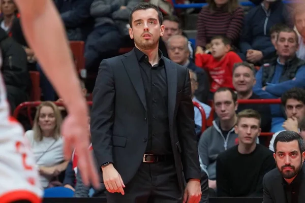 Marco Legovich Trainer Pallacanestro Triest Während Der Italienischen Basketball Serie — Stockfoto