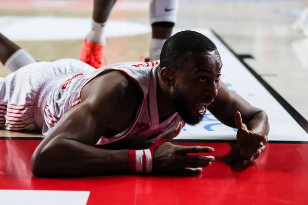 stock image Markel Brown #22 of Pallacanestro Varese OpenJobMetis reacts during the LBA Lega Basket A 2022/23 Regular Season game between OpenJobMetis Varese and Umana Reyer Venezia at Enerxenia Arena, Varese, Italy on November 19, 2022 - Credit: Fabrizio Carabe