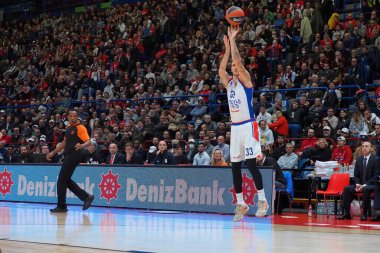 Achille Polonara (Anadolu Efes İstanbul) basketbol Euroleague Şampiyonası EA7 Emporio Armani Milano 'ya karşı Anadolu Efes Forumunda 22 Kasım 2022 - Fotoğraf: Savino Paolell
