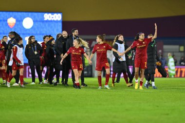 A.S. Roma Takımı, 23 Kasım 2022 tarihinde İtalya 'nın Latina kentinde bulunan Stadio Domenico Francioni' de, A.S. Roma ve VfL Wolfsburg arasındaki UEFA Kadınlar Şampiyonlar Ligi B Grubu 'nun grup aşamasının üçüncü gününde yer aldı. - Fotoğraf: Domenico Cippitelli / LiveMedi