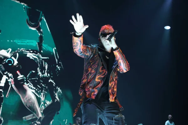 Cantor Rapper Italiano Salmo Durante Sua Flop Tour 2022 Unipol — Fotografia de Stock