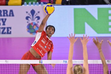 Stephanie Samedy (Bartoccini-Fortinfissi Perugia) voleybol maçında İtalyan Serisi A1 Kadınlar Il Bisonte Firenze 'ye karşı Bartoccini-Fortinfissi Perugia, Floransa, İtalya' da Pala Wanny 'de, 27 Kasım 2022 - Fotoğraf: Lisa Guglielm