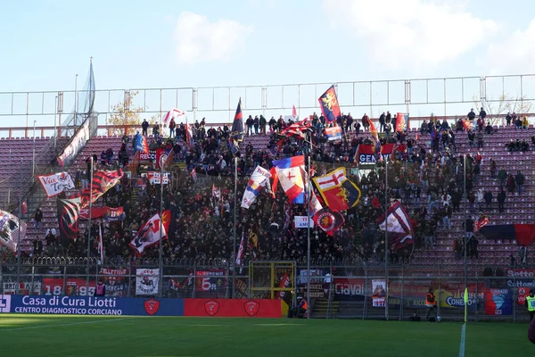 Вентиляторы Genoa Cfc Время Матча Серии Итальянского Футбола Perugia Genoa — стоковое фото