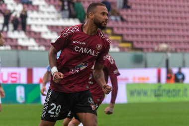 Hernani Azevedo Reggina, 27 Kasım 2022 'de İtalya' nın Reggio Calabria şehrindeki Oreste Granillo Stadyumu 'nda oynanan İtalyan Serie B karşılaşmasında gol 1-0' lık galibiyetini kutluyor.