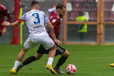 Canotto Luigi Reggina Gaetano Letizia Benevento tarafından İtalya Serie B karşılaşmasında engellendi. 1914-Benevento Calcio karşılaşması Reggio Calabria, İtalya 'da Oreste Granillo Stadyumu' nda, 27 Kasım 2022 - Valentina Giannetton