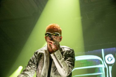 Salmo İtalyan şarkıcı Music Concert Salmo - PalaFlorio, İtalya 'da düzenlenen PalaFlorio' da düzenlenen Flop Tour sırasında sahne almaktadır.