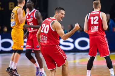 #Basketbol Şampiyonlar Ligi 'nde oynayan UNAHOTELS Reggio Emilia' dan 20 ANDREA CINCIARINI, AEK Athens BC ile UNAHOTELS Reggio Emilia arasında 7 Aralık 2022 tarihinde Atina, Yunanistan 'da oynanan karşılaşma. - Fotoğraf: Stefanos Kyriazis