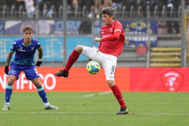 İtalya futbol takımı Serie B maçında Melchiorri federico (n.9 perugia calcio) Perugia, İtalya 'daki Renato Curi Stadyumu' nda AC Perugia - Loris Cerquiglin