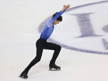 Nikolaj Memola (Ita), İtalya 'nın Torino kentinde düzenlenen 2022 ISU ISU Paten Grand Prix finalleri sırasında İtalya' nın Torino kentinde düzenlenen Artistik Patinaj Finali sırasında gerçekleştirilen Artistik Patinaj Finali sırasında (Ita) - Fotoğraf: Valerio Orig