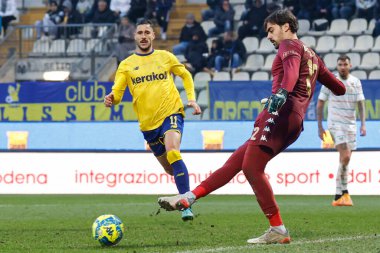 Bruno Bertinato (Venezia) İtalya 'nın Modena şehrindeki Alberto Braglia Stadyumu' nda oynanan İtalya Serie B karşılaşmasında Modena FC, Venezia FC 'ye karşı.