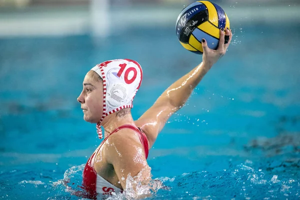 Vasiliki Plevritou Olympicos Piraeus Durante Waterpolo Liga Campeones Femenina Olympiacos — Foto de Stock