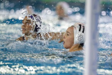 Waterpolo Kadınlar Ligi 'nde Agnese Cocchiere (SIS Roma), Roma, İtalya' da düzenlenen Frecciarossa Su Polo 'sunda SIS Romanlarına karşı NC Vouliagmeni' ye karşı.