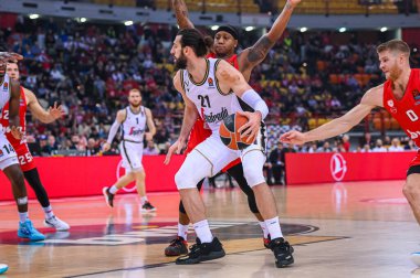 #Euroleague 'deki Virtus Segafredo Bologna' dan 21 TORNIKE SHENGELIA, 12. Raund, Olympiacos Pire ve Virtus Segafredo Bologna arasında 9 Aralık 2022 'de Atina, Yunanistan' da oynanan karşılaşma. - Fotoğraf: Stefanos Kyriazis / LiveMe