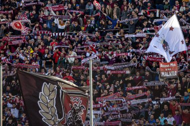 Reggina taraftarları İtalyan futbol takımı B maçında Reggina 1914-Frosinone Calcio maçı sırasında İtalya 'nın Reggio Calabria şehrindeki Oreste Granillo Stadyumu' nda oynandı.