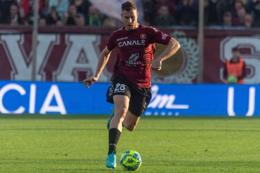 İtalyan futbol takımı Serie B maçında Gagliolo Riccardo Reggina portresi Reggina 1914 ile Frosinone Calcio arasında Reggio Calabria, İtalya 'daki Oreste Granillo Stadyumu' nda oynanmıştır.