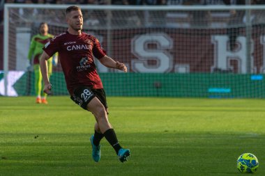 Gagliolo Riccardo Reggina İtalyan futbolu Serie B maçı sırasında Reggina 1914 'te Frosinone Calcio' ya karşı Reggio Calabria, İtalya 'daki Oreste Granillo Stadyumu' nda çekildi.