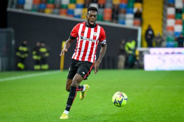Athletic Bilbao 'nun Inaki Williams portresi Udinese Calcio vs Athletic Bilbao (portreler arşivi) maçı sırasında 17 Aralık 2022' de İtalya 'nın Udine kentindeki Dacia Arena' da çekildi.