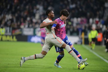 Matias Soule of Juventus Fc and Kingsley Ehizibue of Udinese Calcio during the Italian Serie A, football match between Juventus Fc and Udinese Calcio on Jannuary 07, 2023 at Allianz Stadium, Turin, Italy. Photo Nderim Kaceli - Credit: Nderim Kaceli/L